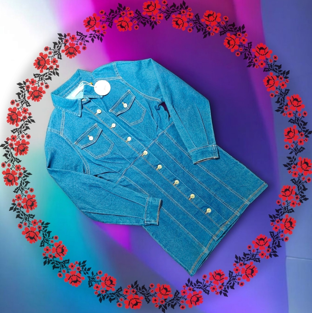 JOLIE & JOY JEANS Long Sleeves Denim Dress - S